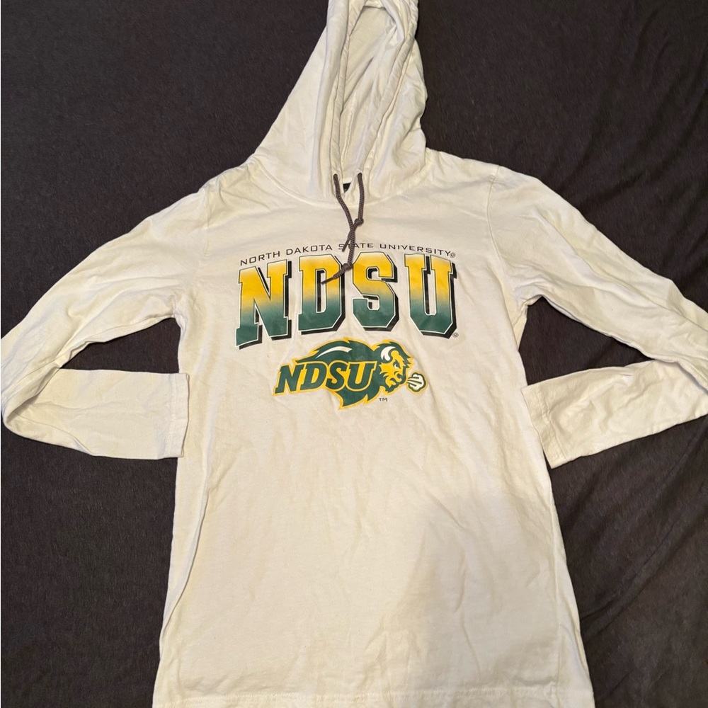 Gildan Cream Long Sleeve Hoodie Tee